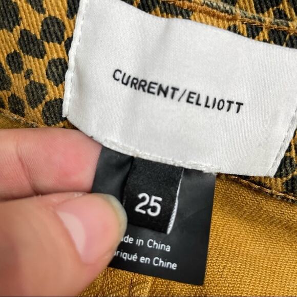 CURRENT/ELLIOTT Leopard Print Jeans Womens Size 25 Straight Leg Mob Wife Playful - Picture 9 of 11
